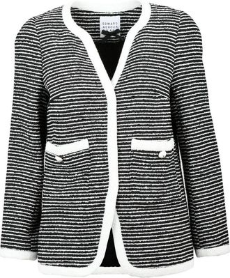 Edward Achour Paris Blazer Jacket Wool Polyester - Black/White