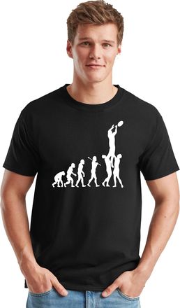 Generic Evolution Rugby T-Shirt Funny Footballer Gift Evolve Rugger Xmas Gift Top (UK, Alpha, XXL, Regular, Regular, Black)