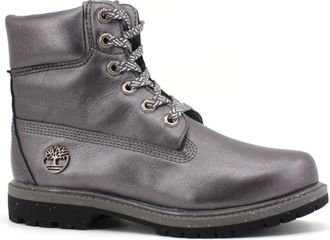 Timberland Schoenen, Dames, Grijs, 38 EU, Leer, Enkelboot met veters