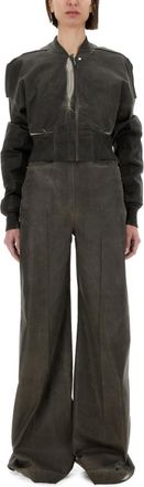 Rick Owens Dark Grey Solid Band Collar Jacket