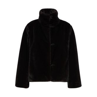 Max Mara Cropped jas met zachte textuur - Dames - Jassen - Bruin - Maat: S Viscose