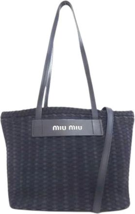Miu Miu Pre-owned Tote Bags, female, Blue, Size: ONE SIZE Pre-owned Canvas Tote bag