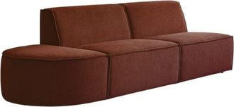 Tikamoon Banqueta modular de tejido caoba, 2 plazas