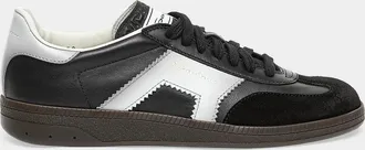 Santoni Bicolor Mixed Leather Low-Top Sneakers