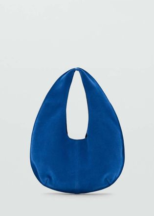 Mango Borsa piccola crosta di cuoio blu elettrico - Donna - Taglia unica - MANGO