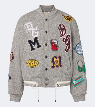Dolce & Gabbana Chaqueta varsity de algod&oacute;n con parches