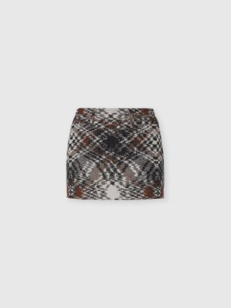 Missoni Mini Skirt In Jacquard Fabric in Black & Brown at Nordstrom, Size 40 It