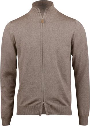 Stenstr&ouml;ms Merino Wool Zip Cardigan - Heren - Vesten - Bruin - 2XL - Wol - Truien & Vesten