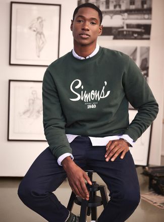 Simons Womens 1840 embroidery fleece-lined sweatshirt Our History, Our Heritage Collection Unisex