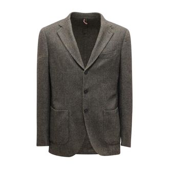 Santaniello Wollen Blend Jas Drop 7 - Heren - Blazers - Bruin - L - Wol - Jassen