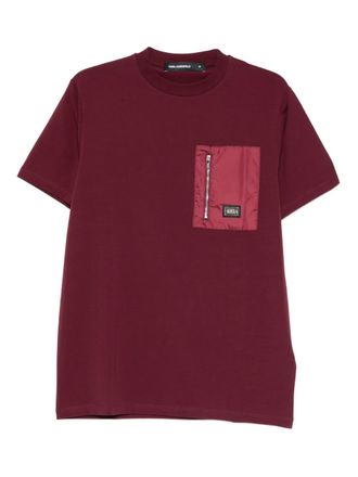 Karl Lagerfeld T-shirt met ritszak - Rood