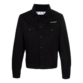 Off-white SS22 Chest Logo Printing Denim Jacket Black OMYE079C99DEN0031001