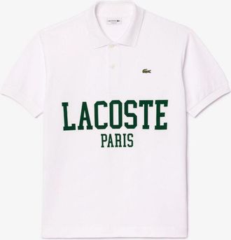 Lacoste Mens Fit Piqu&iquest; Polo Shirt in White - Size X-Large