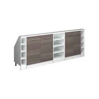 Vicco Armario De Cocina Para Techo Inclinado R-line, Precioso Gris/blanco, 210 Cm Lote De 5, Vicco