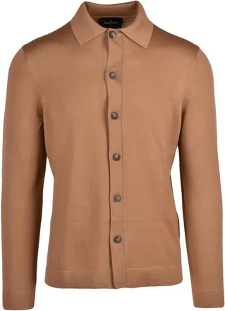 Gran Sasso Truien & Vesten, Heren, Bruin, M, Wol, Cardigan met knopen