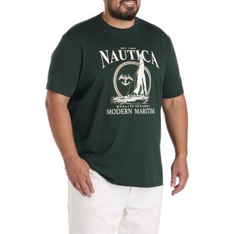 Nautica Big & Tall Modern Maritime Graphic Tee in Kelp Seas at Nordstrom, Size 2X Big