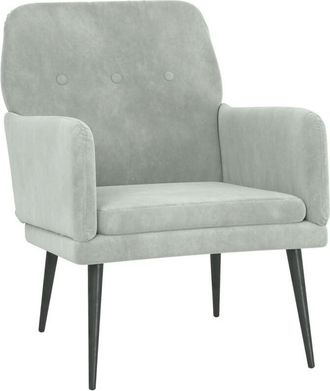 vidaXL Sillón de terciopelo gris claro 62x79x79 cm Vidaxl
