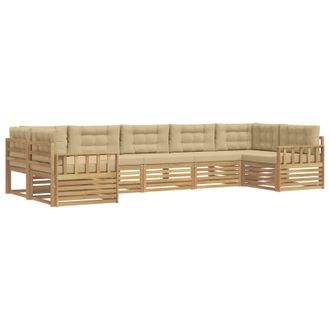 vidaXL Conjunto De Sof&aacute;s De Exterior 7 Uds. Y Beige Vidaxl