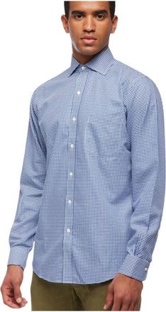 Brooks Brothers Non-Iron Overhemd met gespreide kraag - Heren - Zakelijke Overhemden - Blauw - XS - Katoen - Overhemden