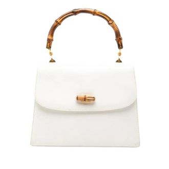 Gucci Pre-owned Handbags, female, White, Size: ONE SIZE Pre-owned Bamboo Satchel