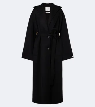 Sportmax Hooded virgin wool coat