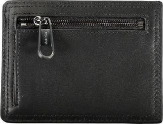 Calvin Klein Logo-Monogram Leather Card Case - Black