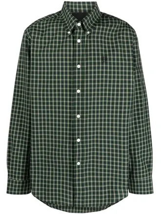 Givenchy Camicia a quadri con ricamo 4G - Verde