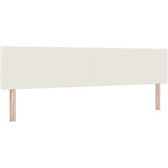 vidaXL Testiera con testiera Crema 200 cm Tessuto a coste Vidaxl