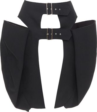 Comme Des Gar&ccedil;ons Comme Des Garcons wool multi buckle pannier skirt
