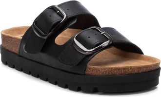 Refresh Womens Leather Sandals In Black