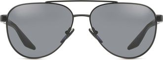 Prada PS A52S Polarized 1AB5Z1 Mens Sunglasses Black Size 58