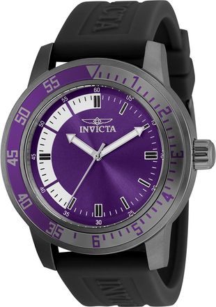 Invicta Specialty 35780 Heren Horloge - Quartz Uurwerk - Roestvrij Staal met paarse Wijzerplaat - 45mm