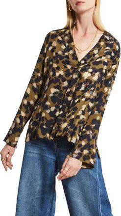 ottod'Ame Patterned Satin Shirt in Brown at Nordstrom, Size 40 It
