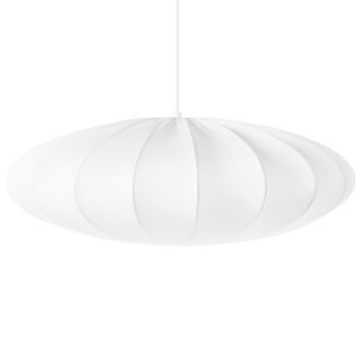 Beliani L&aacute;mpara Colgante De Dise&ntilde;o Moderno L&aacute;mpara De Techo Pantalla De Nylon Sint&eacute;tico Blanco Guacara