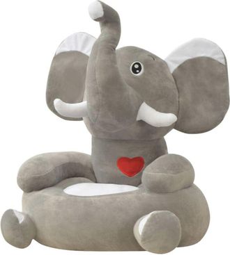 vidaXL Vidaxl - Poltrona in Peluche per Bambini Elefante Grigio