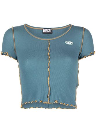 Diesel T-shirt corta con cuciture - Blu