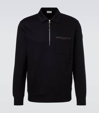 Moncler Cotton-blend half-zip sweater
