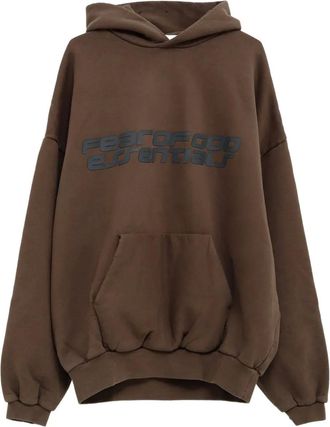 Fear of God Felpa con stampa logo anni 90 - Marrone