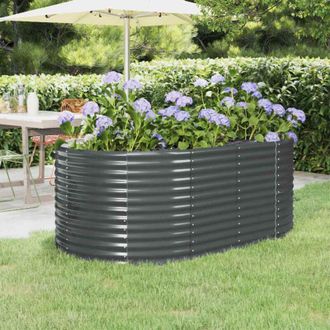 vidaXL Letto da Giardino in Acciaio Zincato 175x100x68 cm Antracite - Vidaxl