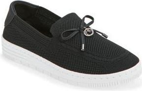 Gloria Vanderbilt Annette Bow Charm Knit Slip-On Sneaker in Black/White at Nordstrom Rack, Size 7.5