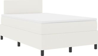 vidaXL Cama Box Spring Led Crema Y 120 X 190 Cm Tela De Pana Vidaxl