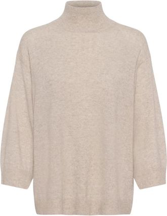 Inwear Monika Highneck - Dames - Coltruien - Beige - L - Wol - Truien & Vesten