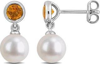Delmar Semiprecious Stone & Cultured Pearl Drop Earrings in Yellow at Nordstrom Rack