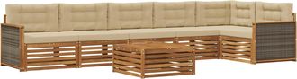 vidaXL Conjunto De Sof&aacute;s De Exterior 7 Uds. Natural Y Beige Vidaxl