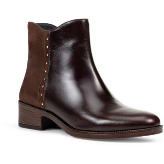 Geox D Camexia Leather Womens Dark Brown Boots - Size UK 7.5