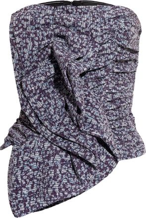 Rotate ruched strapless top - women - Recycled Polyester/Spandex/Elastane - 36 - Purple