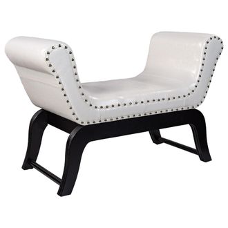 Wanderlust Deco Banqueta De Polipiel Blanca 90x40x65