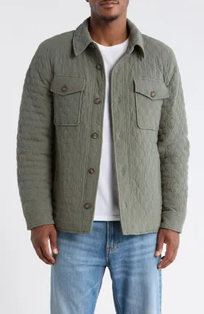 Bagatelle Quilted Shirt Jacket in Moss at Nordstrom, Size X-Large