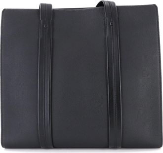 Louis Vuitton Black Leather Handbag Tote Bag (Pre-Owned)