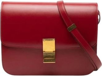Celine Borsa a spalla in pelle Classic Box media Pre-owned - - Pre-owned - Donna - Rosso - ONE SIZE